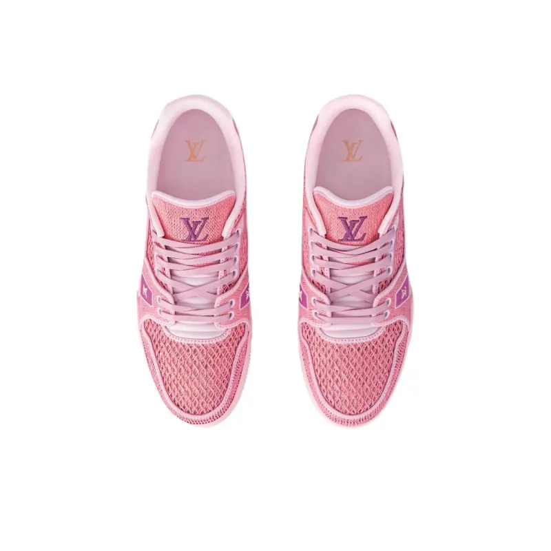 LOUIS VUITTON Trainer Low Top Skateboard Shoes Men's Pink-3