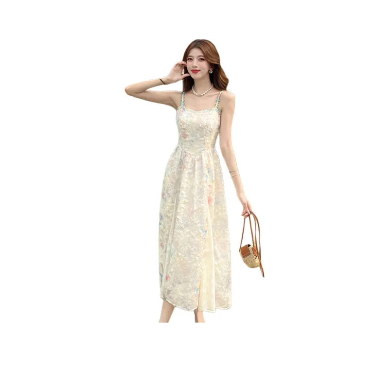 FLIM Slip Dresses Women's Apricot-0