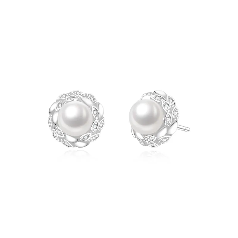 Lao Feng Xiang Pearl Stud Earrings Women's-7