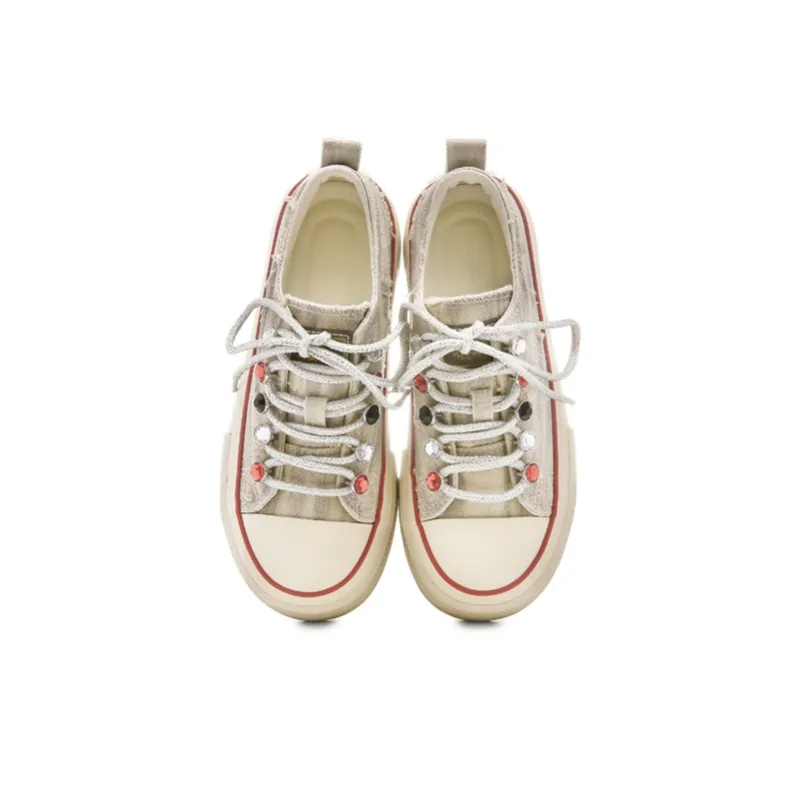 The New Age Family Slip Resistant, Abrasion Resistant, Lightweight Low Top Canvas Shoes Women's Starlight Gold-2