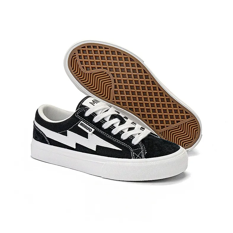 MINISO Low Top Casual Shoes Unisex Black Purple-6