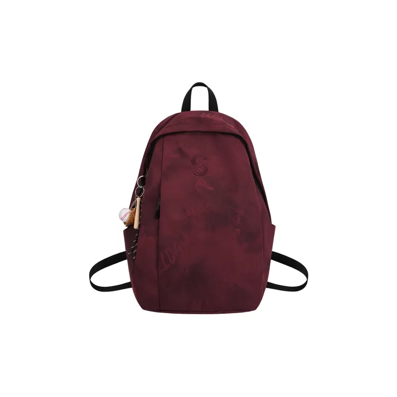 BUBM Nylon Backpack Unisex Black/Beige/Green/Burgundy-18