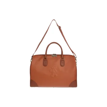 Disney Leather Boston Bag Travel Bag Unisex Brown