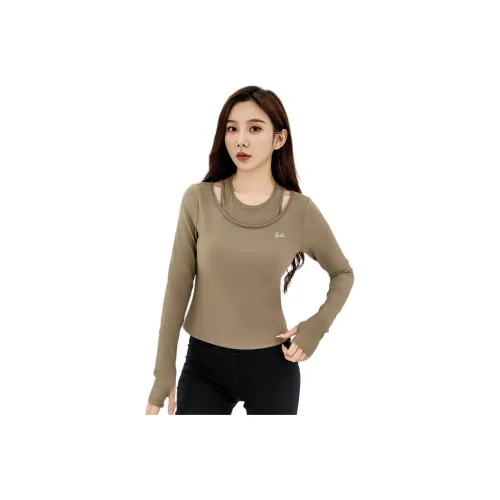 Barbie Yoga T Shirts Women's Light Brown