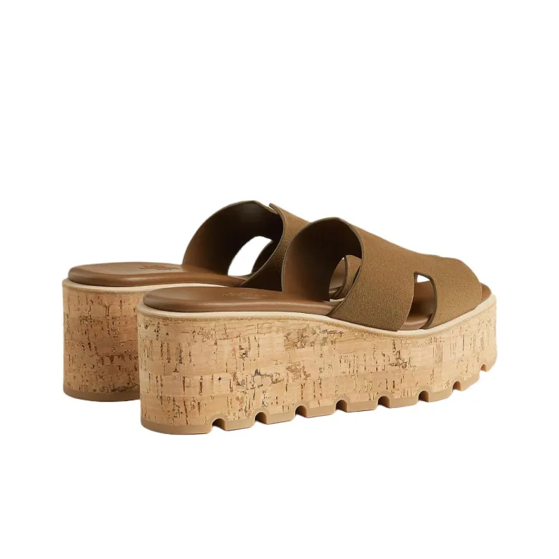 HERMES Eze Slide Slippers 6.6cm Women's Brown-2