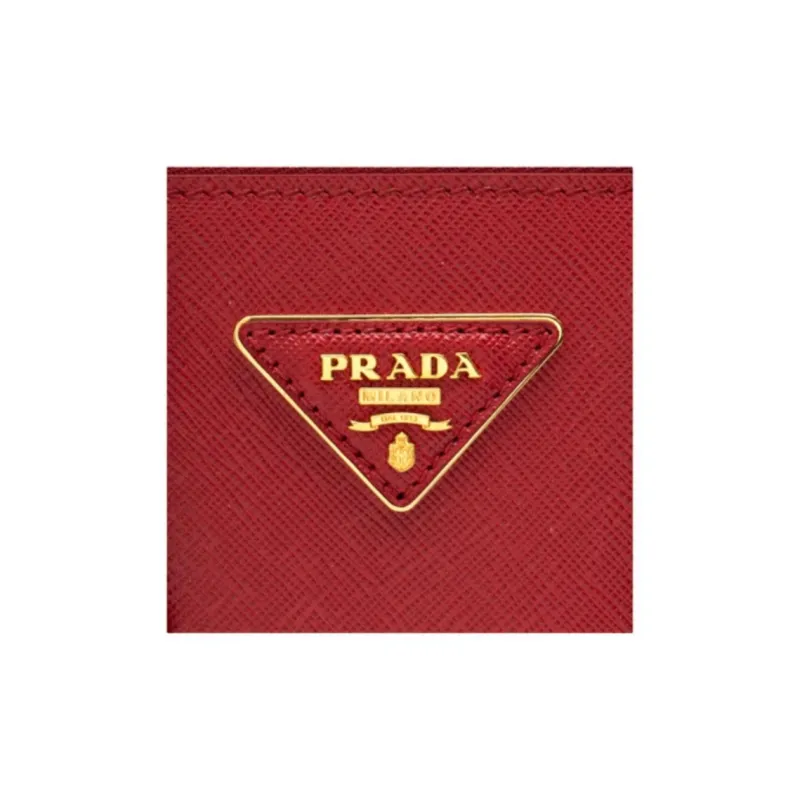 PRADA Cow Leather Handbag Regular Unisex Red-5