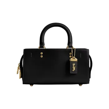 COACH Rogue Leather Shoulder Bag, Crossbody Bag, Handbag Medium Size Women's Black