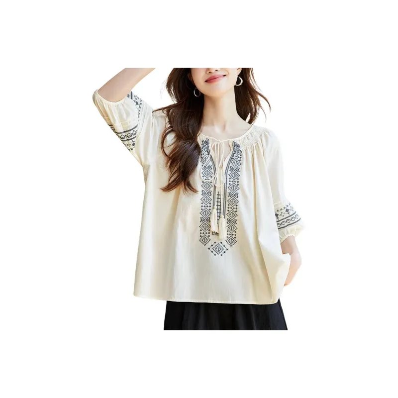 X MOOM Shirts Women's Beige-0