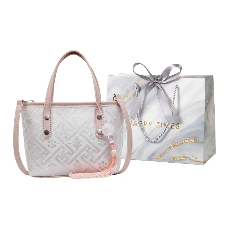 Miss Angel Fabric Crossbody Handbag Women's Ecru/Gray/Black/Pink/Purple-24
