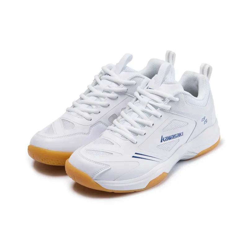 Kawasaki Cushioning Slip Resistant Coverage Low Top Badminton Shoes Unisex White Blue-1