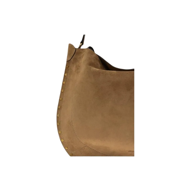 ISABEL MARANT ETOILE Calf Suede Leather Shoulder Bag Regular Unisex Brown-3