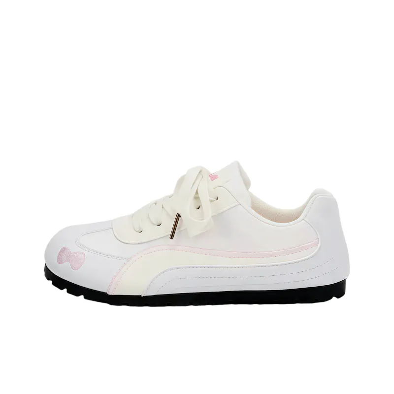 Boldi Kuki Slip Resistant Low Top Skateboard Shoes Women's White Pink-3