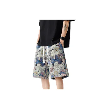 CAT'S PAW Casual Shorts Unisex Blue Bear
