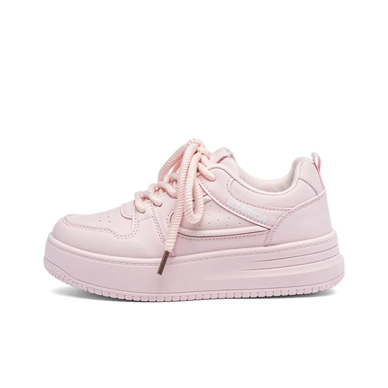 Warrior Abrasion Resistant Breathable Low Top Skateboard Shoes Women's Pink-0