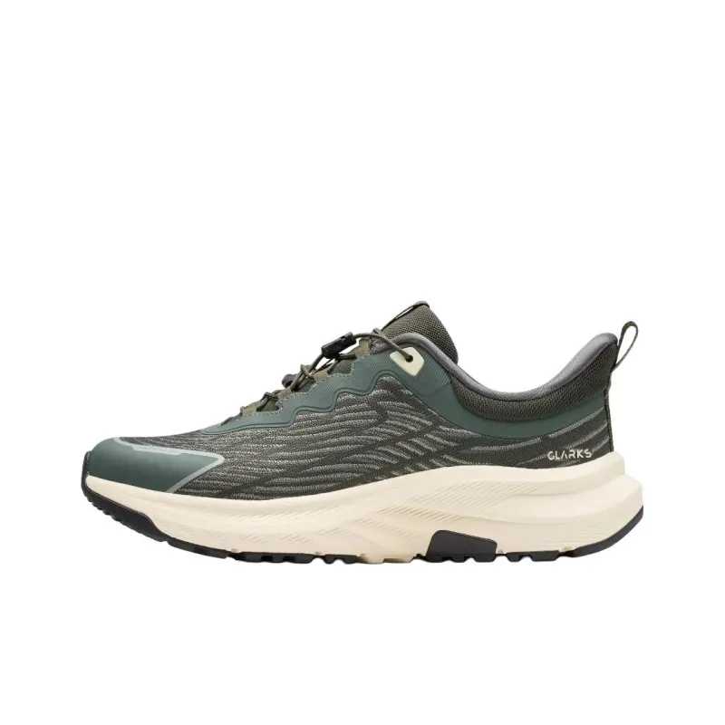 Clarks Enford Go Low Top Casual Shoes Men's Khaki Green-0