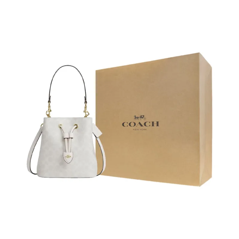 COACH Rowan Leather Handbag Trumpets Women's Gray-8