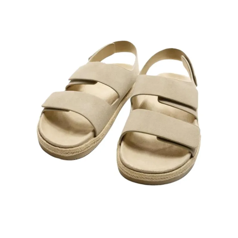 ZARA One Strap Sandals Men's Light Beige Yellow-2