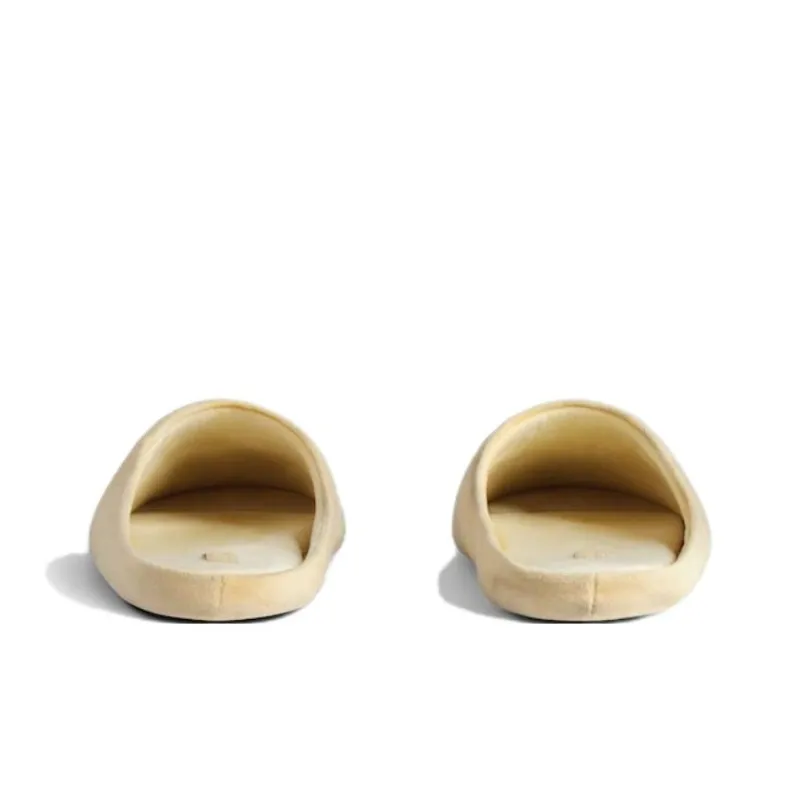 Balenciaga Slip Resistant Closed Toe Slippers Men's Cream Yellow-5