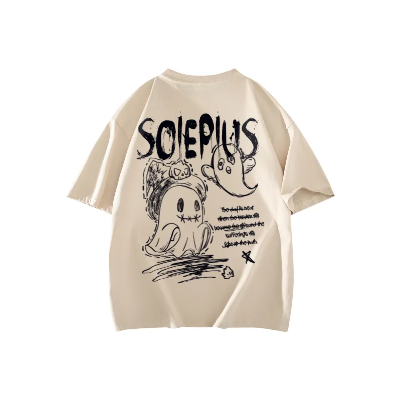 SOIE T Shirts Unisex Light Beige Apricot-0