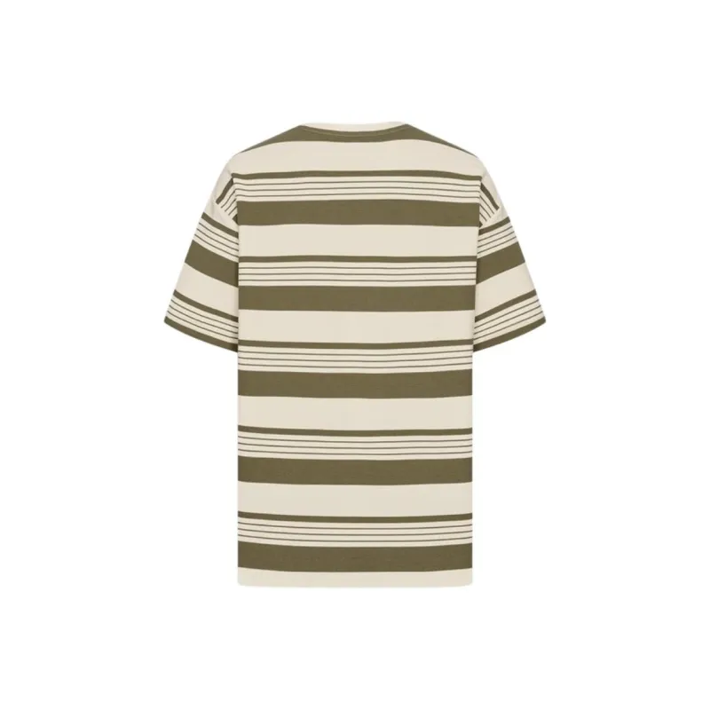 URBAN REVIVO T Shirts Men Gray Green Stripes-1
