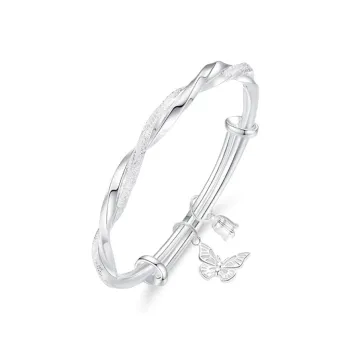JOYDINNY Sterling Silver Bangles Unisex