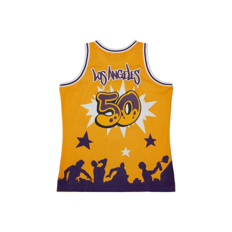 Mitchell & Ness x NBA Tats Cru Basketball Jersey Men's Yellow-1