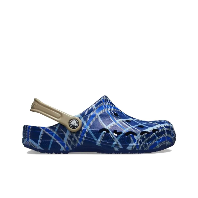 Crocs Baya Clog Holiday Plaid Blue Jean-1