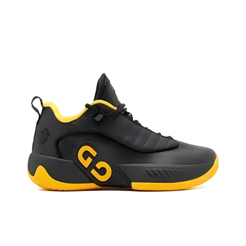 QIAODAN Anti-Slip Wear-Resistant Low-Top Basketball Shoes Women's Black Yellow-1
