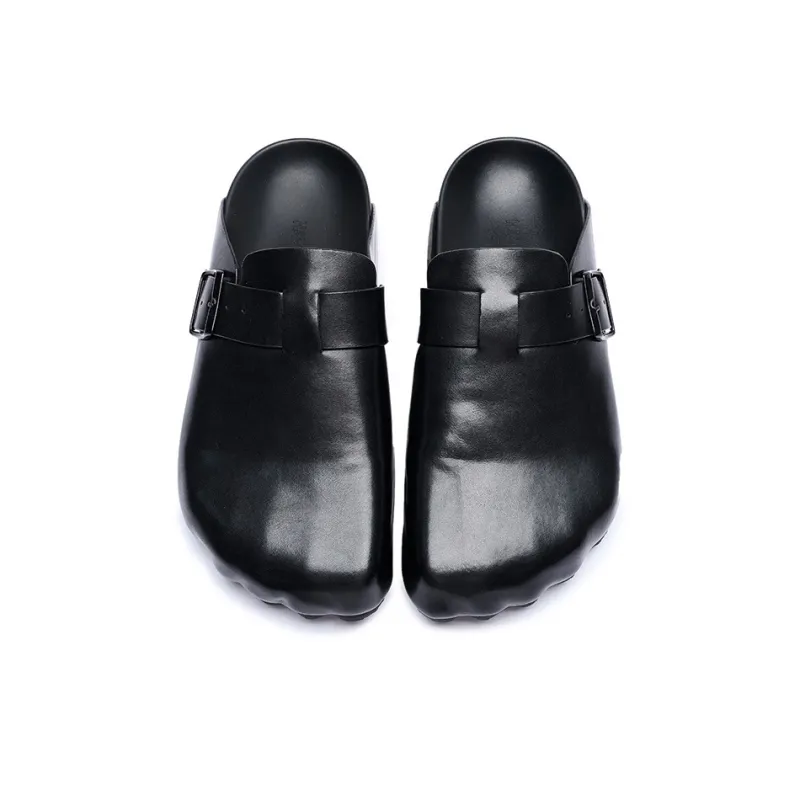 HD Abrasion Resistant Slip Resistant Closed Toe Slippers Unisex Black-3