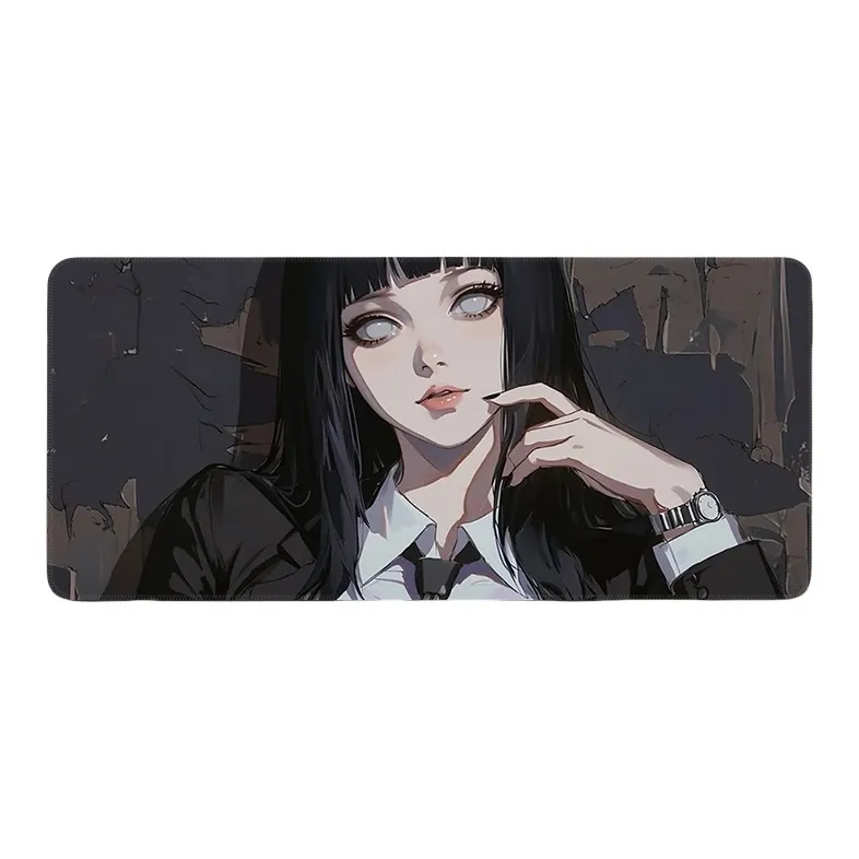 DANYIN Premium Black Hinata Hyuga Naruto Extra Large Anime Esports Office Computer Keyboard Thick Table Mats Mouse Pads-12
