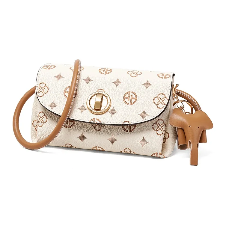 AOKANG PVC Crossbody Bag, Shoulder Bag Women's Coffee/Ecru-7