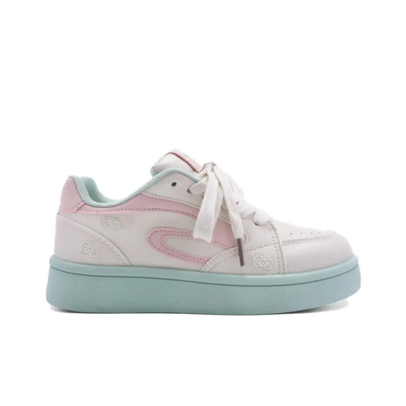 LIANGHUO Coverage Slip Resistant Cushioning Low Top Skateboard Shoes Women's Replica Cyan Pink-1
