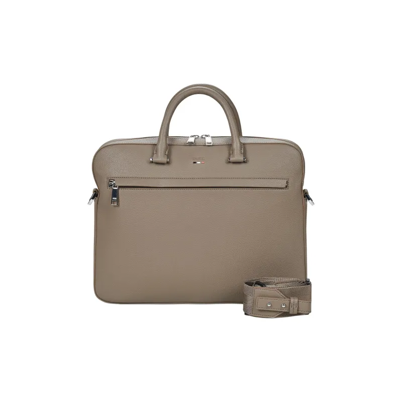 HUGO BOSS Synthetic Leather One Shoulder Handbag, Briefcase Men's Taupe-0