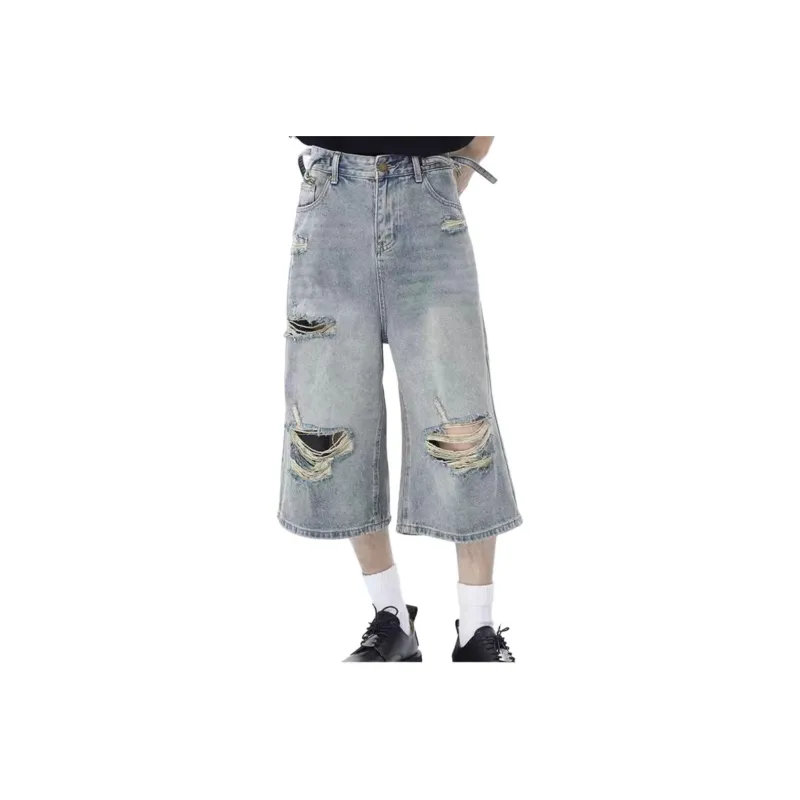 T IRA Denim Shorts Unisex Blue-0