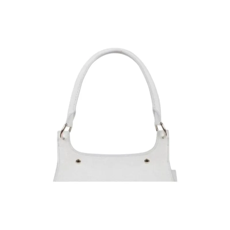 Fontana Milano 1915 Leather Handbag Shoulder Bag Women's Gray White-3