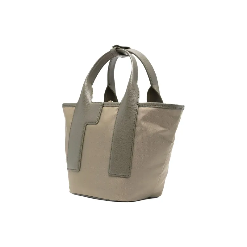 Furla Piuma Nylon Tote Bag, Shopping Bag, Shoulder Bag, Handbag Trumpets Women's Khaki-1
