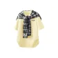 Apricot T-Shirt+Black and White Shawl