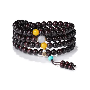 FANGYUANXIAOFU Small Leaf Red Sandalwood Bracelets Unisex