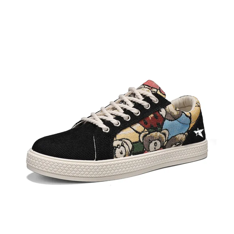 Bookish Star Anti Slip Wear Resistant Low Top Skateboard Shoes Men's-10