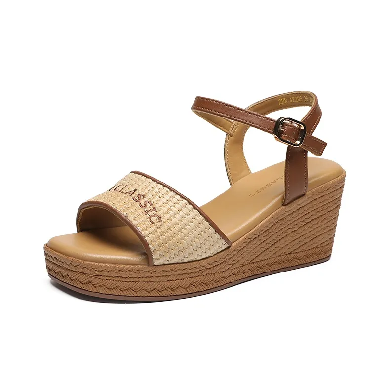 ZHR One Strap Sandals Women's Apricot-1