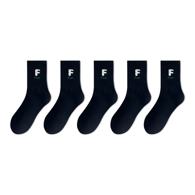 LUOLIAN Mid Calf Socks Women's 5 Pack-3