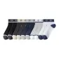 2 Black+2 Dark Gray+2 Navy Blue+2 Light Gray+2 White