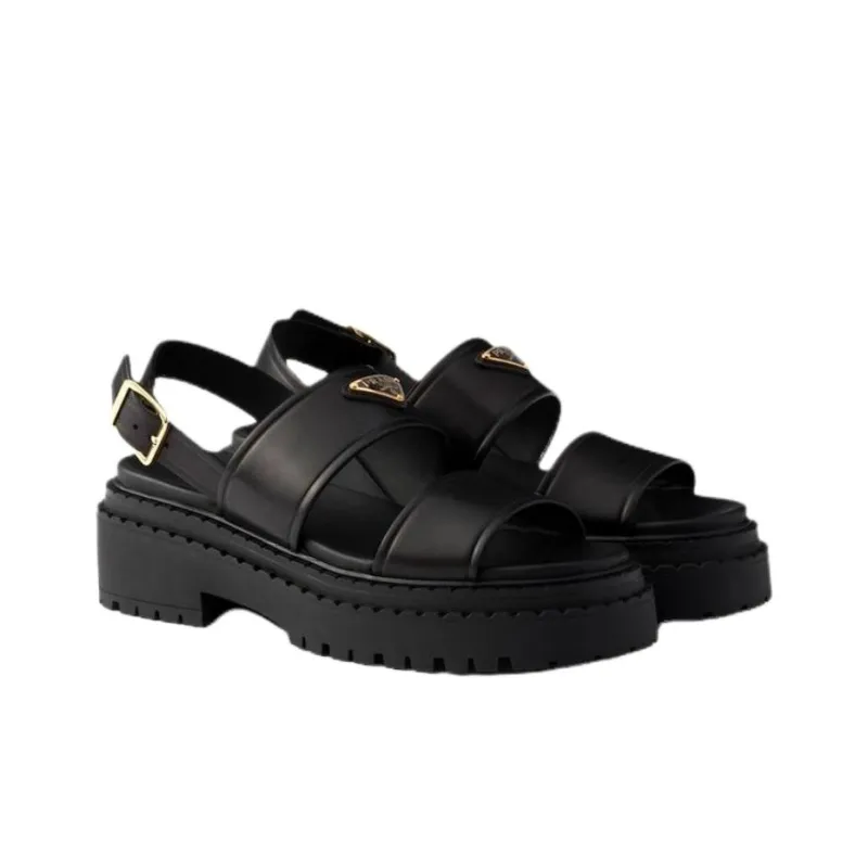 PRADA One Strap Sandals 5.5cm Women's Black-1
