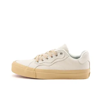 WANSWER Slip Resistant Shock Absorbers With Abrasion Resistant Properties Low Top Skateboard Shoes Unisex Oak White