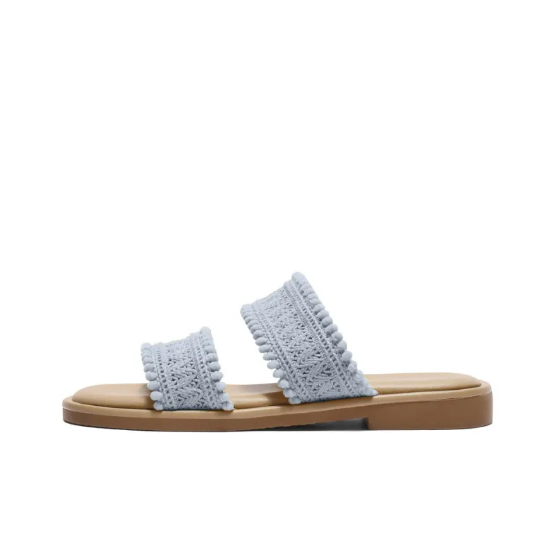 BELLE Slide Slippers Women's Beige/Yellow/Blue-10
