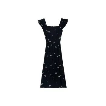 GOSO Slip Dresses Women's Black Embroidery