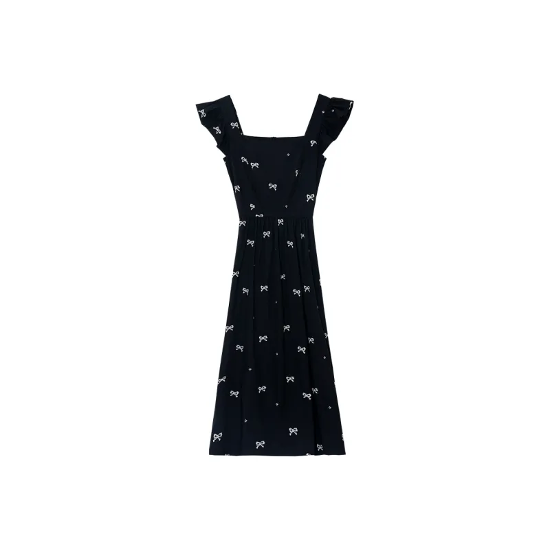 GOSO Slip Dresses Women's Black Embroidery-0