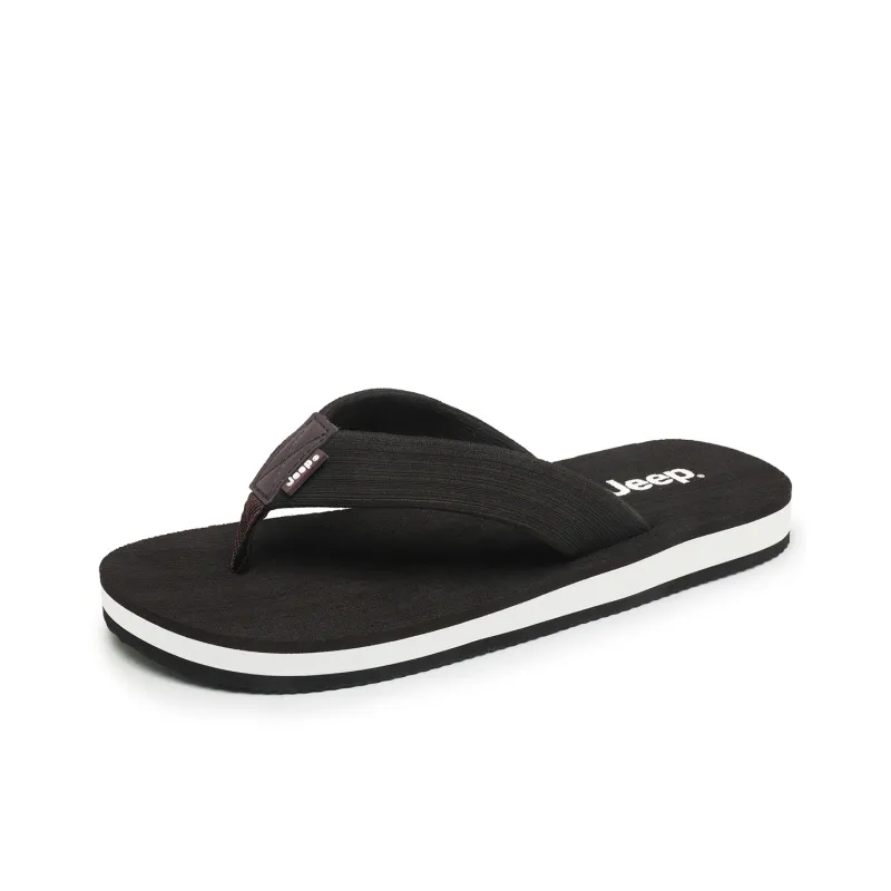 Jeep Rubber Sole Quiet Odor Resistant Abrasion Resistant Slip Resistant Quick Dry Flip Flops Unisex-1