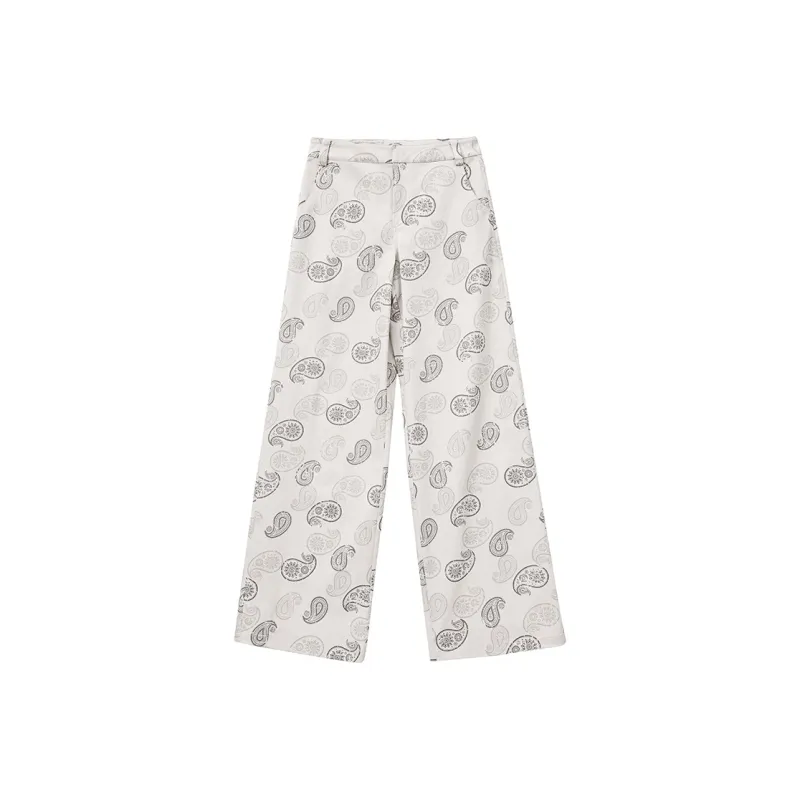 SINBOS Casual Pants Women's Coconut Milk White Pattern-0