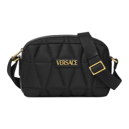 VERSACE Myth Nylon Messenger Bag, Crossbody Bag, Shoulder Bag Men's Black